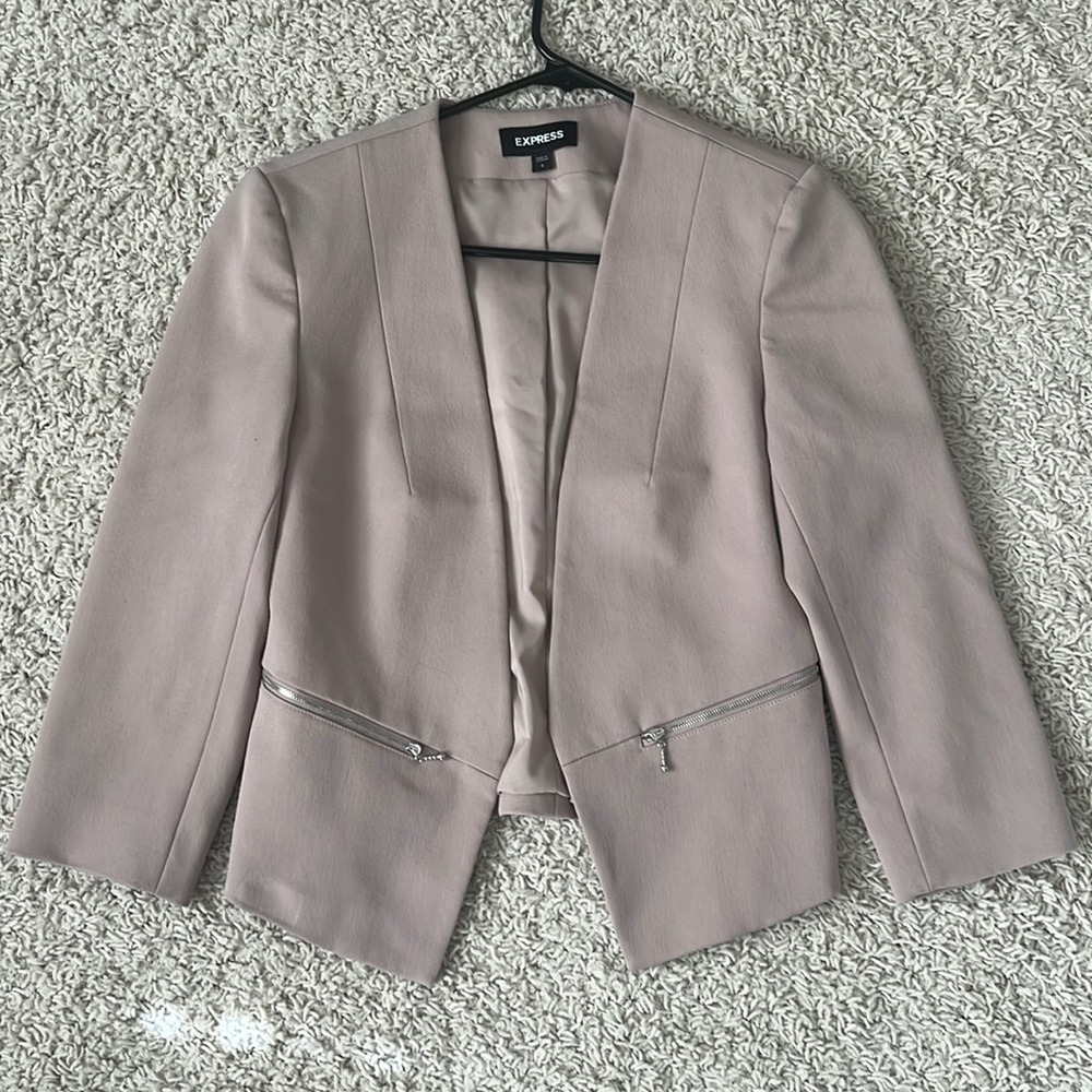 Express Mauve Blazer with Silver Zippers